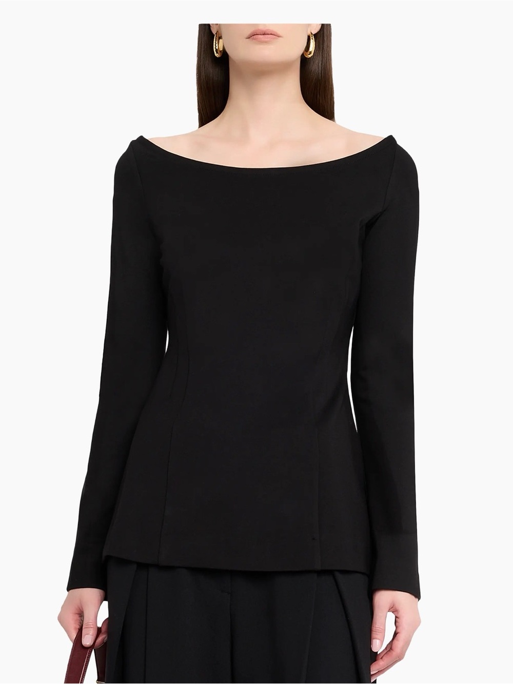 Favorite Daughter Cold Shoulder Top NWT Black Size 4 Ponte Bell Sleeve $248